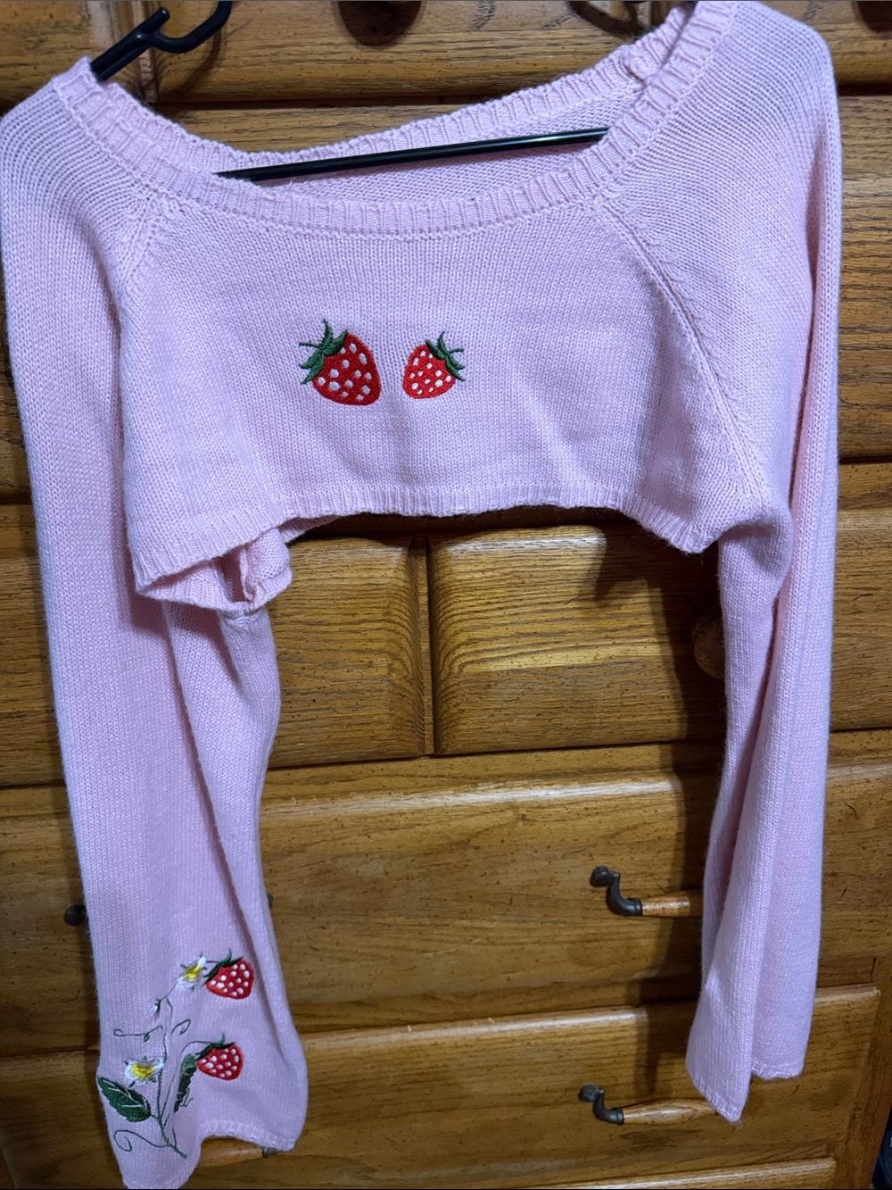 ROMWE Pink Knit Top with Logo Tag